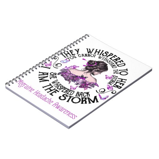 Ik ben Storm Migraine Hoofdpijn Bewustheid Notitieboek (Linkerzijde)