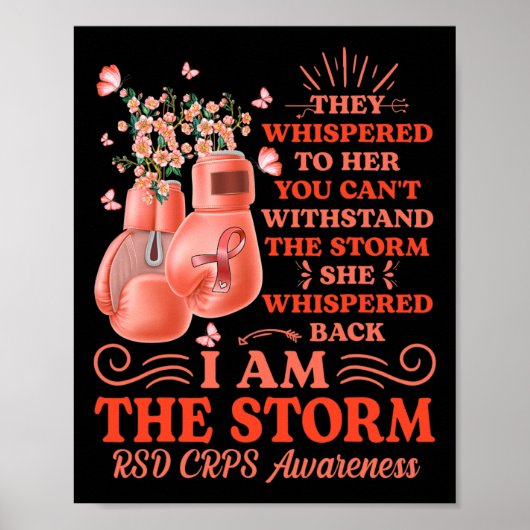 Ik ben storm RSD CRPS Awareness Boxing Glove Bu Poster (Voorkant)