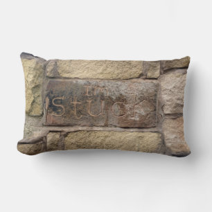 "Ik ben Stuck" een andere steen in de muur Kussen