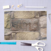 "Ik ben Stuck" een andere steen in de muur Tissuepapier (Craft)