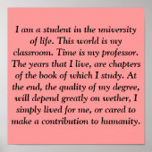 Ik ben student aan de universiteit van het leven. poster (Voorkant)