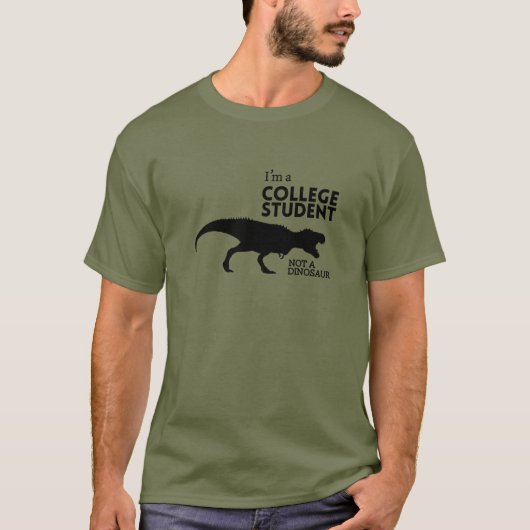 Ik ben student, geen dinosaurus t-shirt (Voorkant)