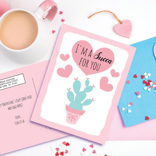 Ik ben Succa voor je Cactus Valentijnsdag Greeting Feestdagenkaart
