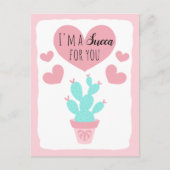 Ik ben Succa voor je Cactus Valentijnsdag Greeting Feestdagenkaart (Voorkant)