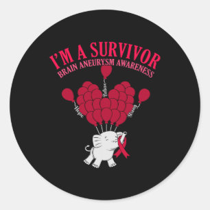 Ik ben Survivor Brain Aneurysm Awareness Month Sup Ronde Sticker