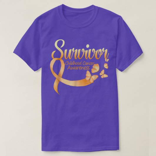 Ik ben Survivor Butterfly Childhood Cancer Awarene T-shirt (Design voorkant)