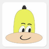Ik ben Sveety, Unique Funny Face Cartoon Vierkante Sticker (Voorkant)