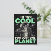 Ik ben te cool voor slechts één planeet briefkaart (Staand voorkant)