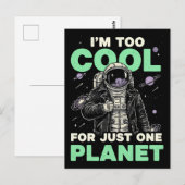 Ik ben te cool voor slechts één planeet briefkaart (Voorkant / Achterkant)