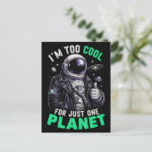 Ik ben te cool voor slechts één planeet briefkaart (Staand voorkant)