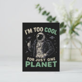 Ik ben te cool voor slechts één planeet briefkaart (Staand voorkant)
