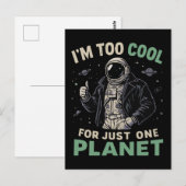 Ik ben te cool voor slechts één planeet briefkaart (Voorkant / Achterkant)