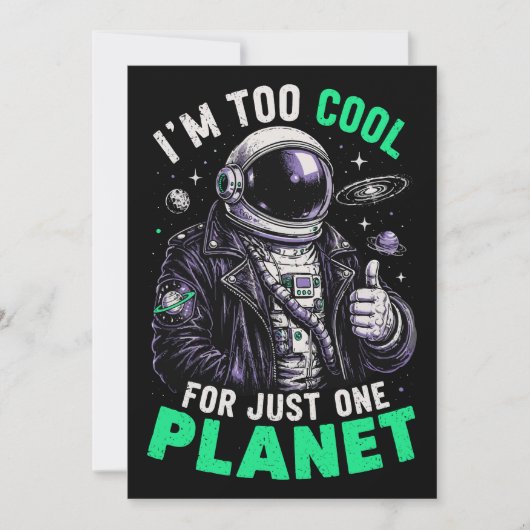Ik ben te cool voor slechts één planeet kaart (Voorkant)