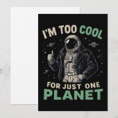 Ik ben te cool voor slechts één planeet kaart (Voorkant / Achterkant)