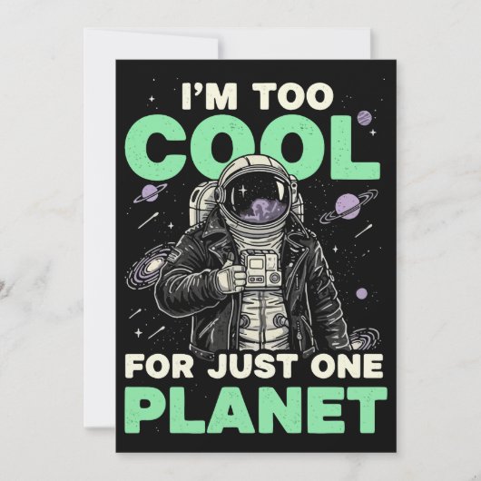 Ik ben te cool voor slechts één planeet kaart (Voorkant)