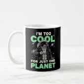 Ik ben te cool voor slechts één planeet koffiemok (Links)