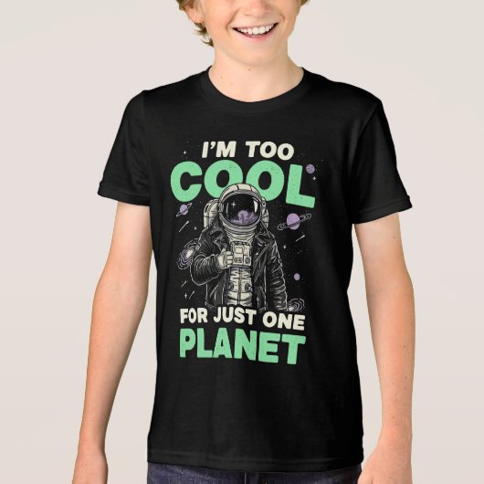 Ik ben te cool voor slechts één planeet Tri-Blend shirt (Voorkant)