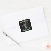 Ik ben te cool voor slechts één planeet vierkante sticker (Envelop)