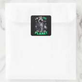 Ik ben te cool voor slechts één planeet vierkante sticker (Tas)