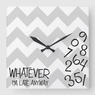 Ik ben te laat, hoe dan ook. vierkante klok