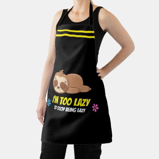 IK BEN TE LAZY | Cute Slaping Sjabloon Schort (Insitu)