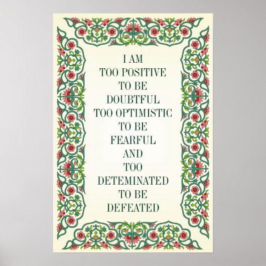 IK BEN TE POSITIEF OM TE OPTIMISTISCH TE DUBBEL TE POSTER (Voorkant)