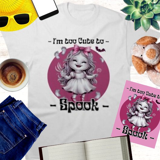 "Ik ben te Schattige voor Spook", Halloween Ghost T-shirt
