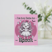 "Ik ben te Schattige voor Spook," Happy Halloween Briefkaart (Staand voorkant)