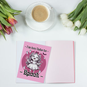 "Ik ben te Schattige voor Spook," Happy Halloween  Briefkaart