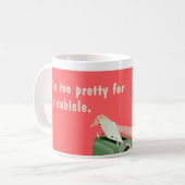 Ik ben te  voor een werkhokje. koffiemok (Voorkant links)