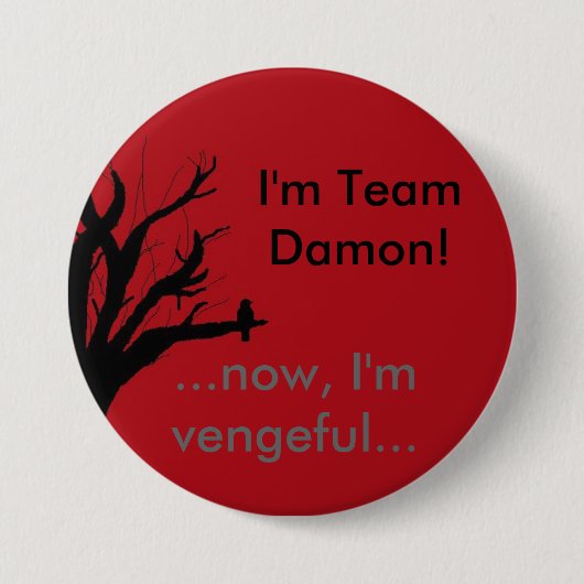 Ik ben Team Damon Vengeful Crow Ronde Button 7,6 Cm (Voorkant)