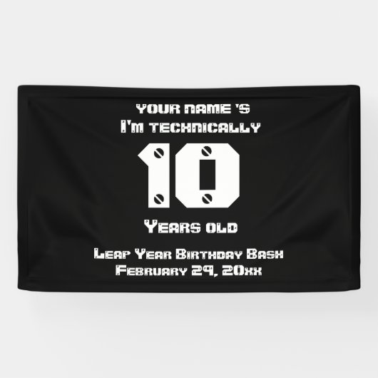 Ik ben technisch... jaren oud schrikkeljaar verjaa spandoek (Horizontaal)