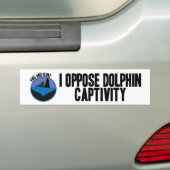 Ik ben tegen Bumpersticker voor Dolphin Captivity (Op auto)