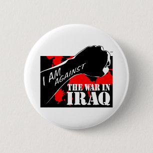Ik ben tegen de oorlog in Irak Ronde Button 5,7 Cm