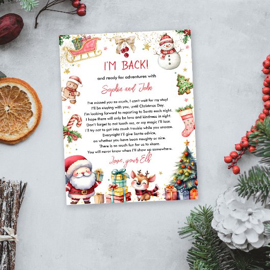 Ik ben terug Aankomstbrief Retour Kerstmis