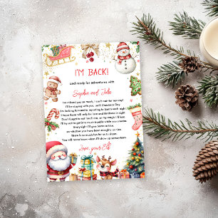 Ik ben terug Aankomstbrief Retour Kerstmis Kaart