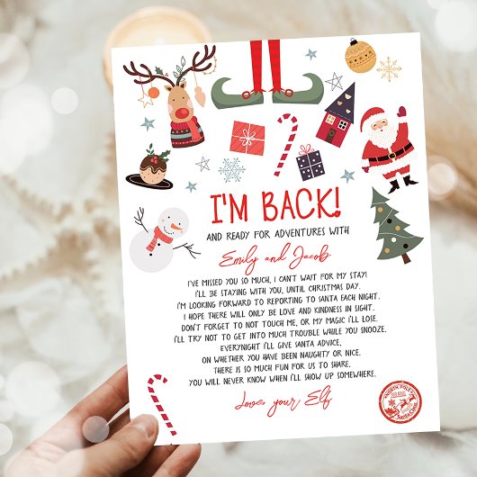 Ik ben terug Elf Aankomst Brief Elf Terugkeer Kers