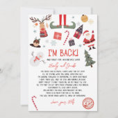 Ik ben terug Elf Aankomst Brief Elf Terugkeer Kers Kaart (Voorkant)
