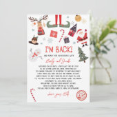 Ik ben terug Elf Aankomst Brief Elf Terugkeer Kers Kaart (Staand voorkant)