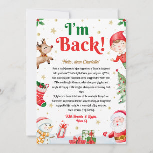 Ik ben terug Elf Aankomst Elf Retour Kerstbrief  Kaart