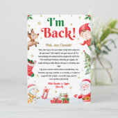 Ik ben terug Elf Aankomst Elf Retour Kerstbrief  Kaart (Staand voorkant)