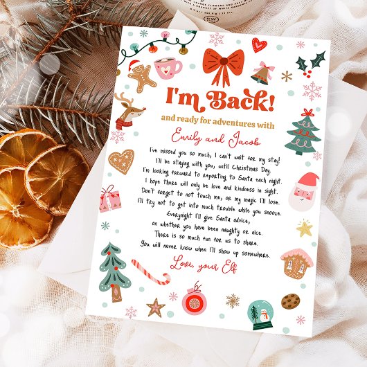Ik ben terug Elf Aankomst Elf Terugkeer Kerstbrief Kaart