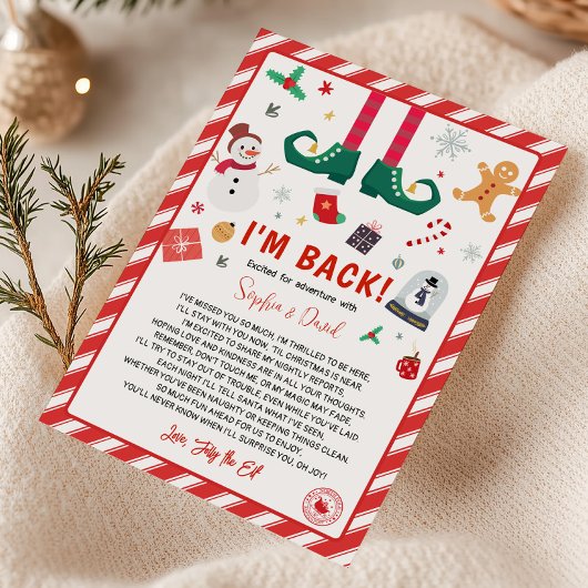 Ik ben terug Elf Kerst Arrival Brief Kaart