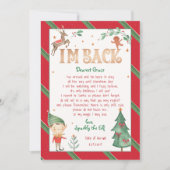 Ik ben terug Elf Kerst Magische Elf Printable Kaart (Voorkant)