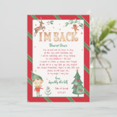 Ik ben terug Elf Kerst Magische Elf Printable Kaart (Staand voorkant)