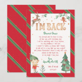 Ik ben terug Elf Kerst Magische Elf Printable Kaart (Voorkant / Achterkant)