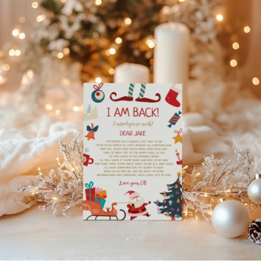 Ik ben terug Elf Kerstbrief Kaart