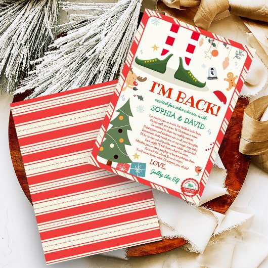 Ik ben terug Kerst Elf Aankomst Brief Kaart