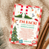 Ik ben terug Kerst Elf Retour Aankomst Brief Kaart