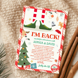 Ik ben terug Kerst Elf Terug Aankomst Brief Kaart